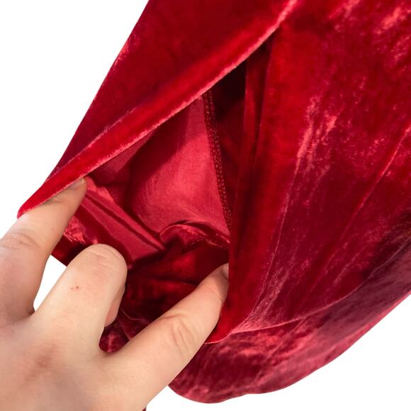 NWT Eileen Fisher The System Ruby Red Silk Velvet Knee Length Dress Size Large - Picture 12 of 16